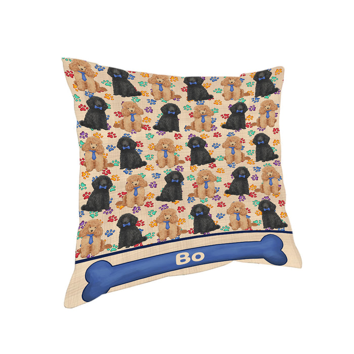 Rainbow Paw Print Poodle Dogs Pillow PIL84316