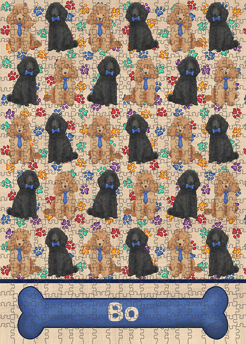 Rainbow Paw Print Poodle Dogs Puzzle  PUZL97932