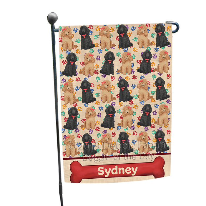 Rainbow Paw Print Poodle Dogs Garden Flag GFLG65304