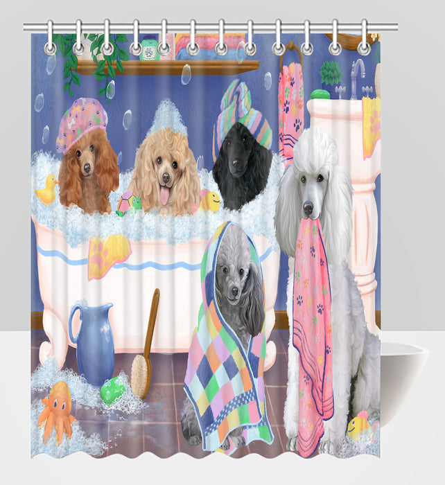 Rub A Dub Dogs In A Tub Poodle Dogs Shower Curtain