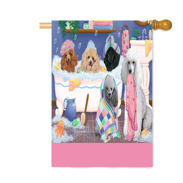 Personalized Rub A Dub Dogs In A Tub Poodle Dogs Custom House Flag FLG64362