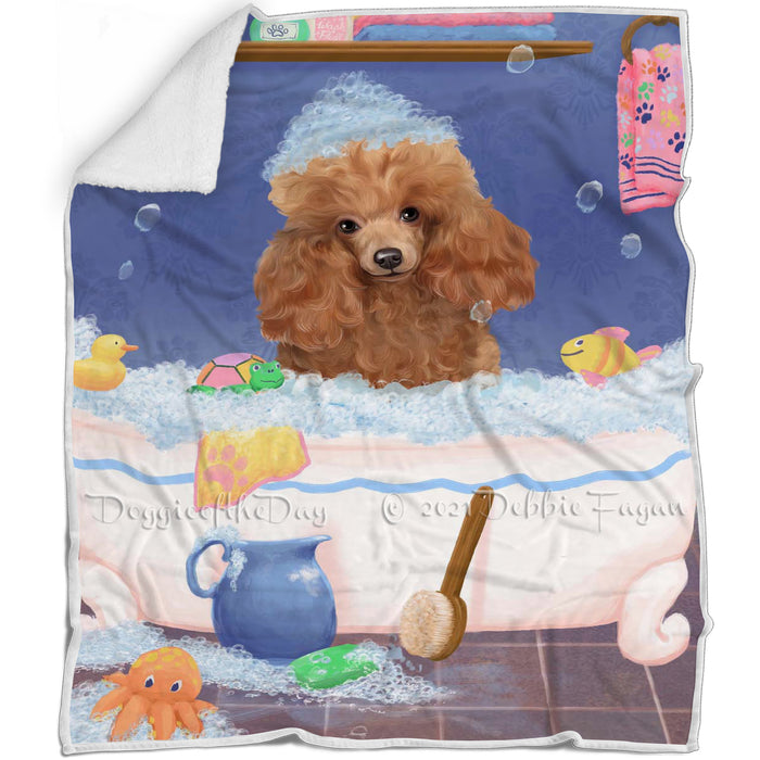 Rub A Dub Dog In A Tub Poodle Dog Blanket BLNKT143128