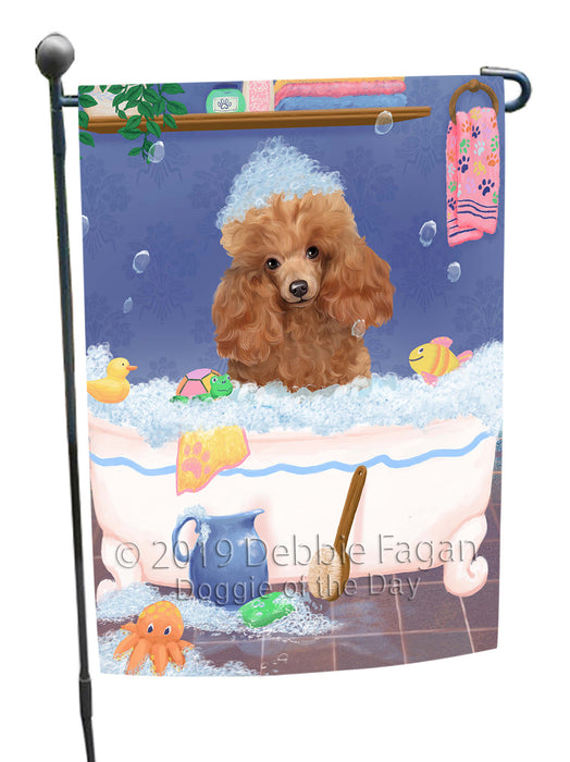 Rub A Dub Dog In A Tub Poodle Dog Garden Flag GFLG66275