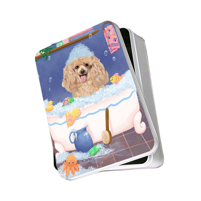 Rub A Dub Dog In A Tub Poodle Dog Photo Storage Tin PITN57363