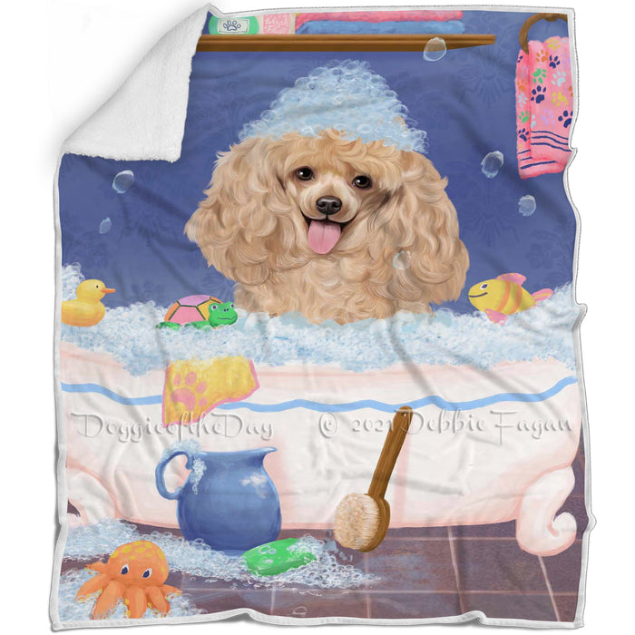 Rub A Dub Dog In A Tub Poodle Dog Blanket BLNKT143129
