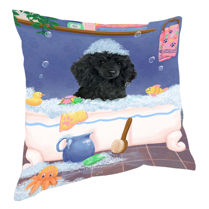 Rub A Dub Dog In A Tub Poodle Dog Pillow with Top Quality High-Resolution Images - Ultra Soft Pet Pillows for Sleeping - Reversible & Comfort - Ideal Gift for Dog Lover - Cushion for Sofa Couch Bed - 100% Polyester, PILA90718