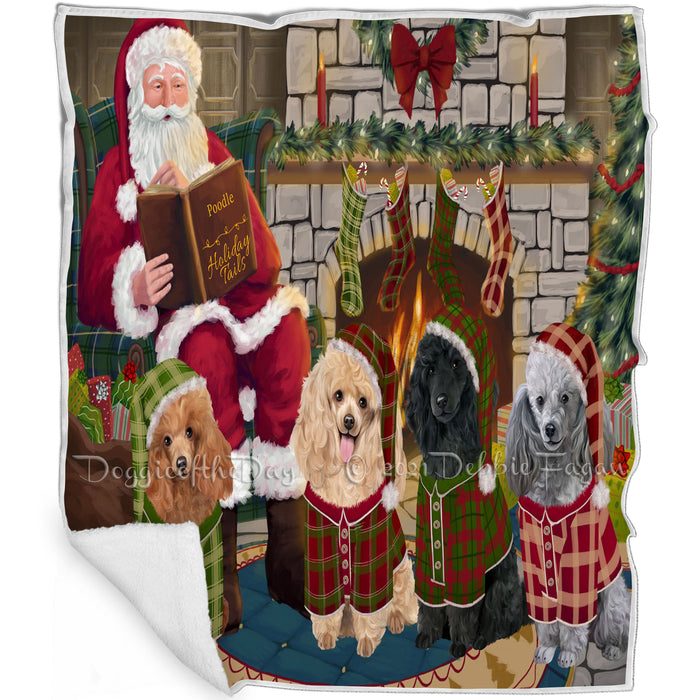 Christmas Cozy Holiday Tails Poodles Dog Blanket BLNKT117813