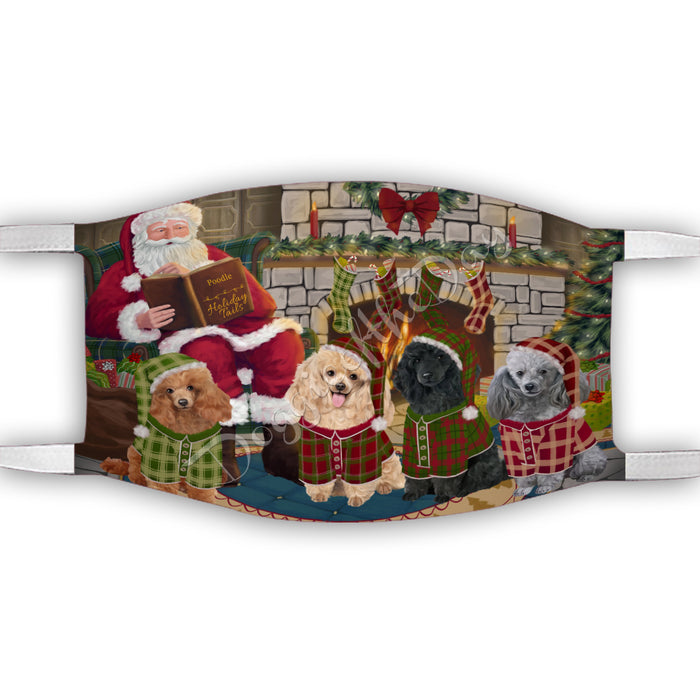 Christmas Cozy Holiday Fire Tails Poodle Dogs Face Mask FM48656