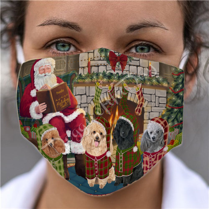 Christmas Cozy Holiday Fire Tails Poodle Dogs Face Mask FM48656