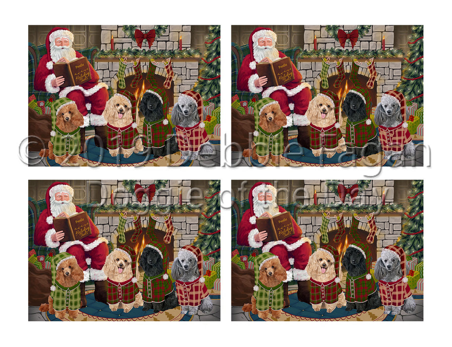 Christmas Cozy Holiday Fire Tails Poodle Dogs Placemat