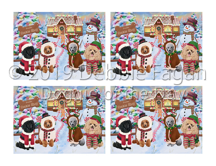 Holiday Gingerbread Cookie Poodle Dogs Placemat