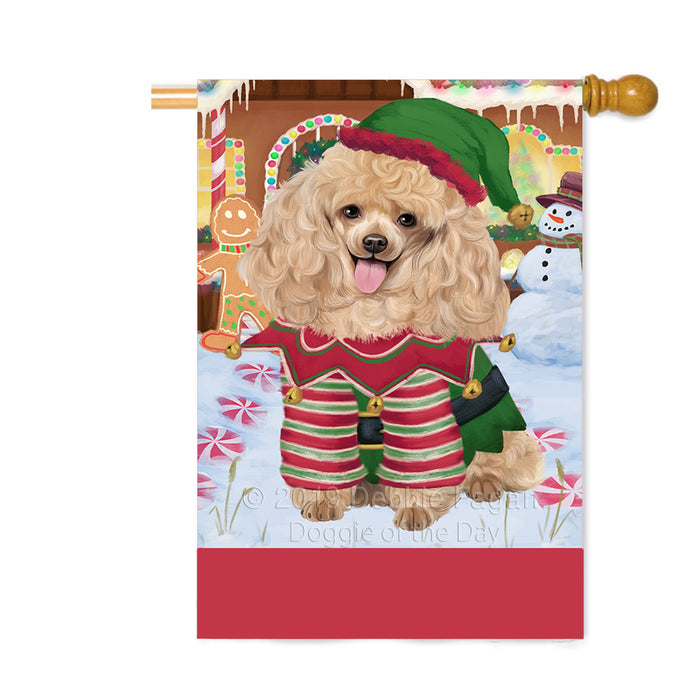 Personalized Gingerbread Candyfest Poodle Dog Custom House Flag FLG63909