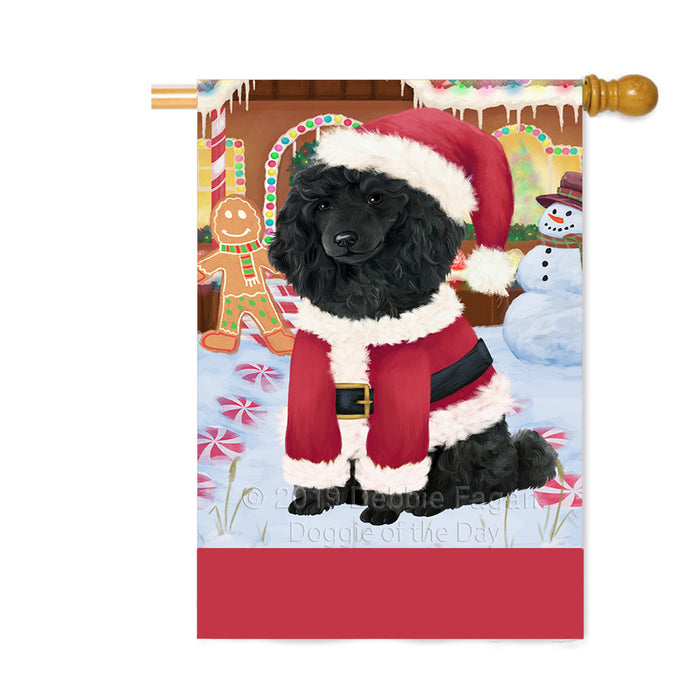 Personalized Gingerbread Candyfest Poodle Dog Custom House Flag FLG63911
