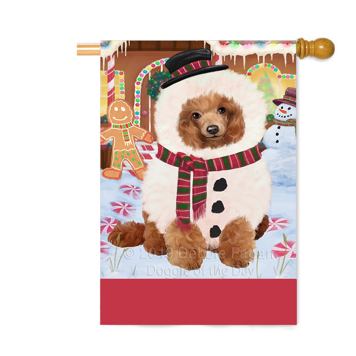 Personalized Gingerbread Candyfest Poodle Dog Custom House Flag FLG63912