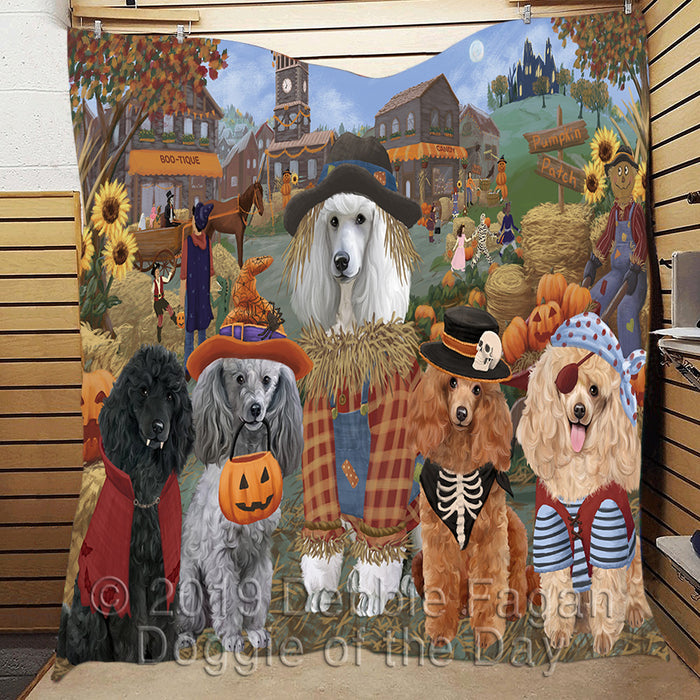 Halloween 'Round Town and Fall Pumpkin Scarecrow Both Poodle Dogs Quilt