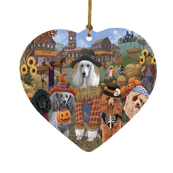 Halloween 'Round Town Poodle Dogs Heart Christmas Ornament HPOR57691