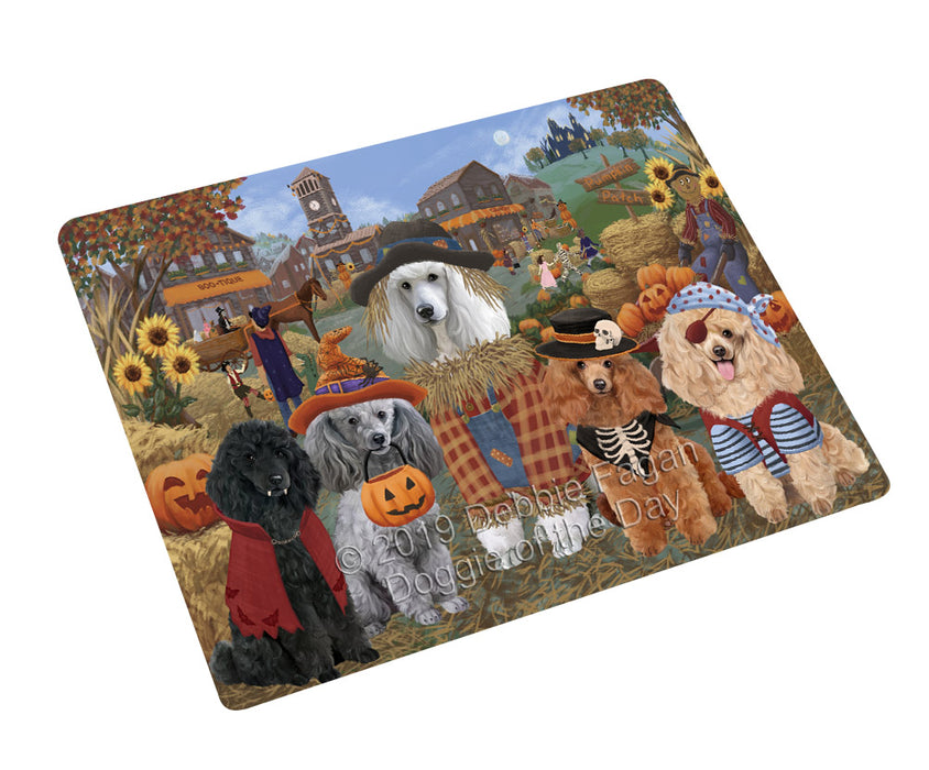 Halloween 'Round Town Poodle Dogs Cutting Board - For Kitchen - Scratch & Stain Resistant - Designed To Stay In Place - Easy To Clean By Hand - Perfect for Chopping Meats, Vegetables