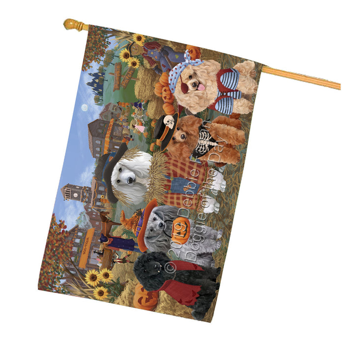 Halloween 'Round Town Poodle Dogs House Flag FLG65903