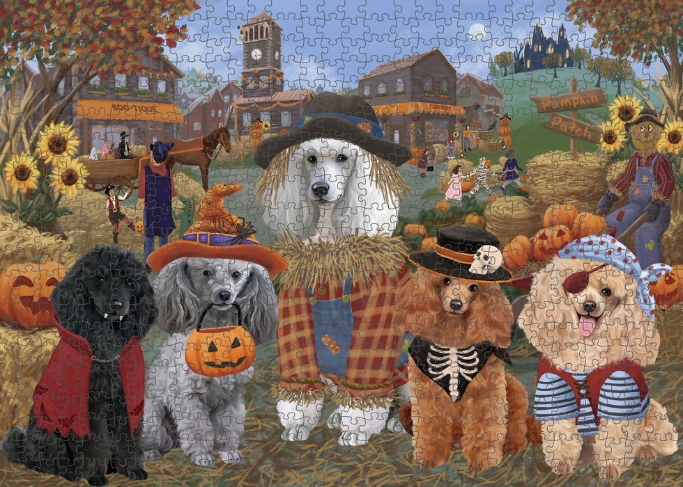 Halloween 'Round Town Poodle Dogs Puzzle with Photo Tin PUZL98732