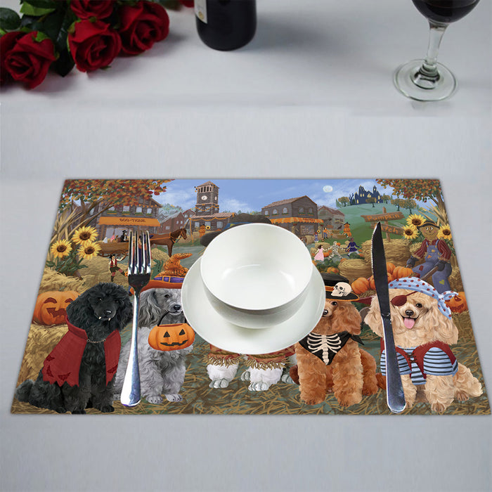 Halloween 'Round Town Poodle Dogs Placemat