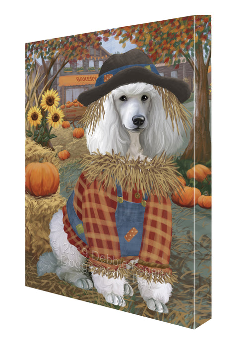 Fall Pumpkin Scarecrow Poodle Dogs Canvas Print Wall Art Décor CVS144431