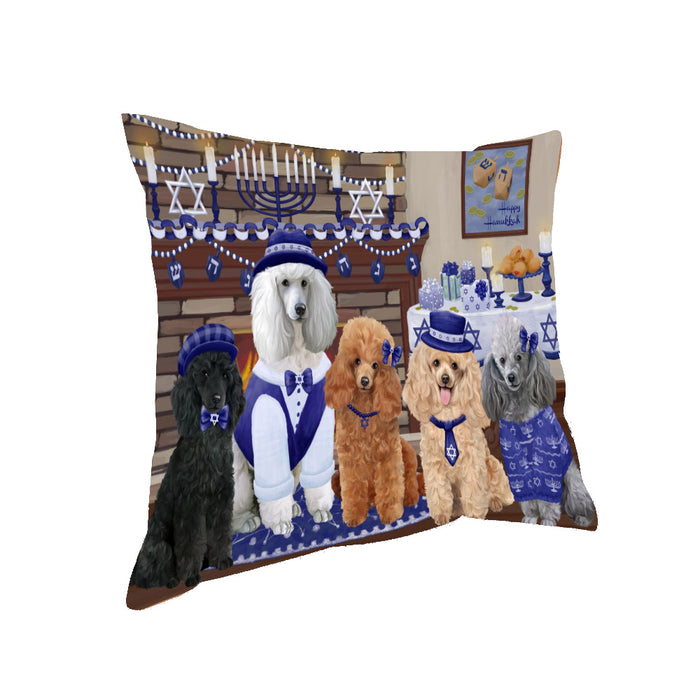 Happy Hanukkah Family Poodle Dogs Pillow PIL85236