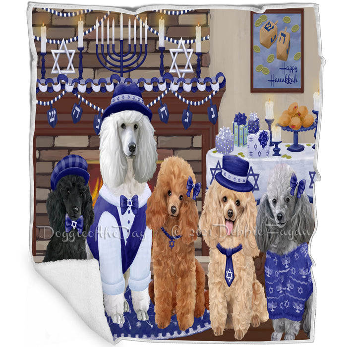 Happy Hanukkah Poodle Dogs Blanket BLNKT144019