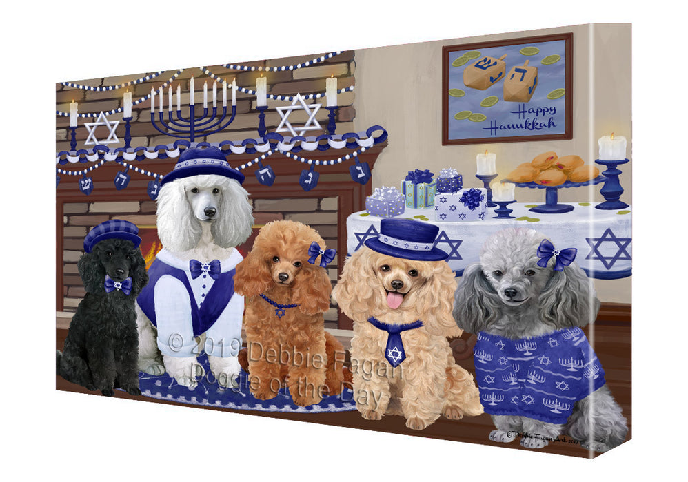 Happy Hanukkah Family Poodle Dogs Canvas Print Wall Art Décor CVS144152