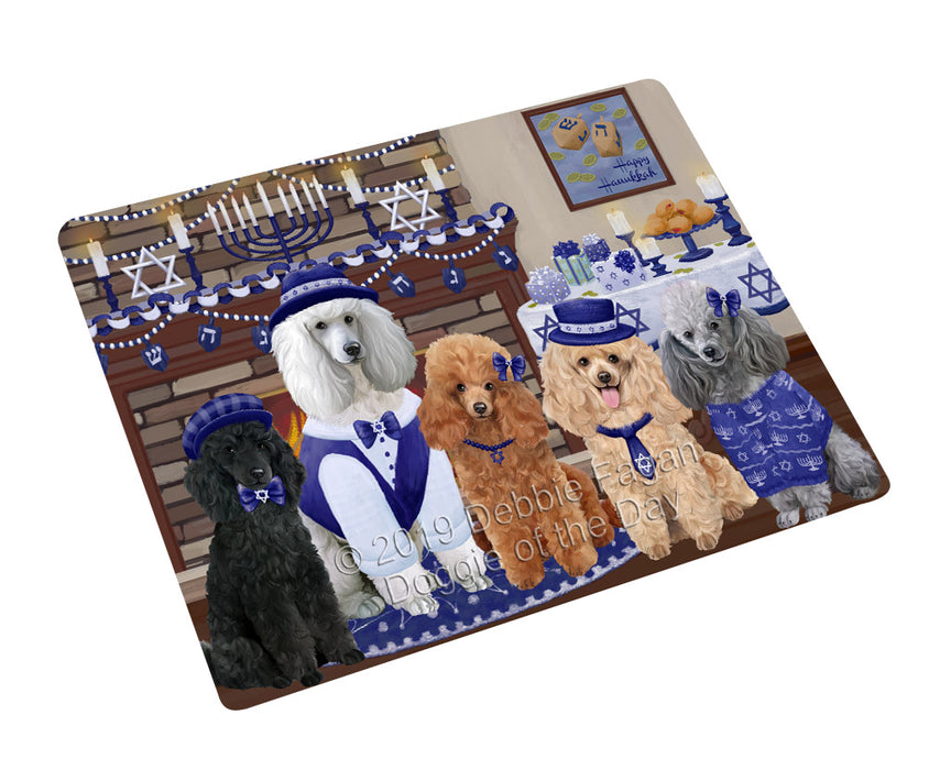 Happy Hanukkah Family Poodle Dogs Cutting Board - For Kitchen - Scratch & Stain Resistant - Designed To Stay In Place - Easy To Clean By Hand - Perfect for Chopping Meats, Vegetables
