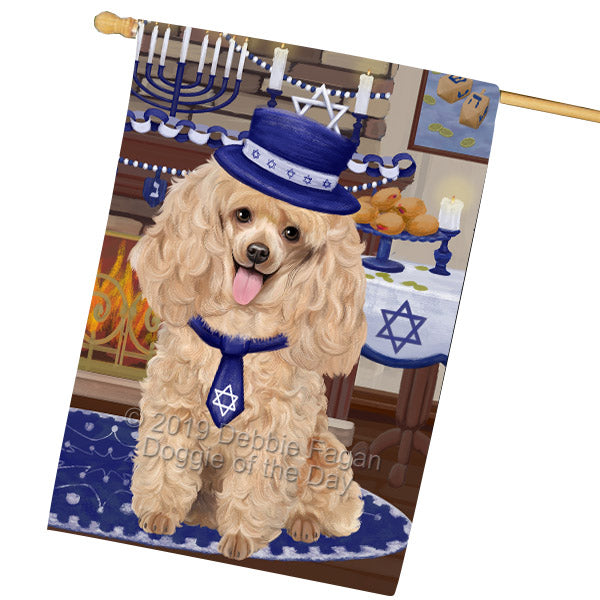 Happy Hanukkah Poodle Dog House Flag FLG65994
