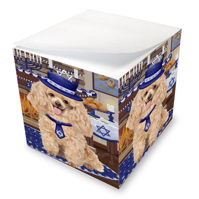 Happy Hanukkah Family Poodle Dogs Note Cube NOC-DOTD-A57640