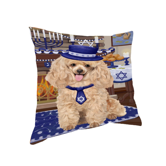 Happy Hanukkah Poodle Dog Pillow PIL85480