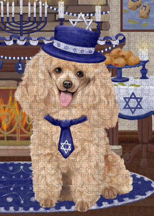 Happy Hanukkah Poodle Dog Puzzle with Photo Tin PUZ99096