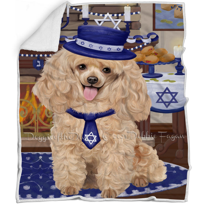Happy Hanukkah Poodle Dog Blanket BLNKT144018