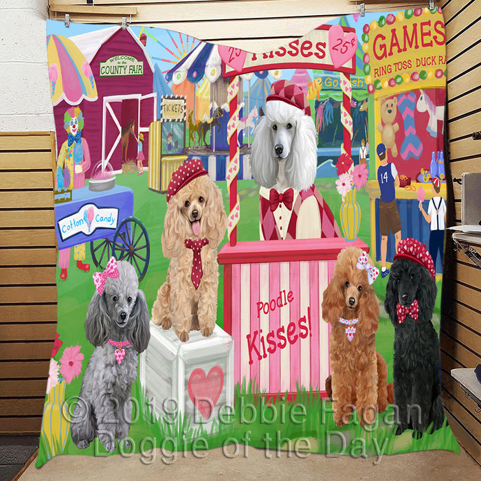 Carnival Kissing Booth Poodle Dogs Quilt
