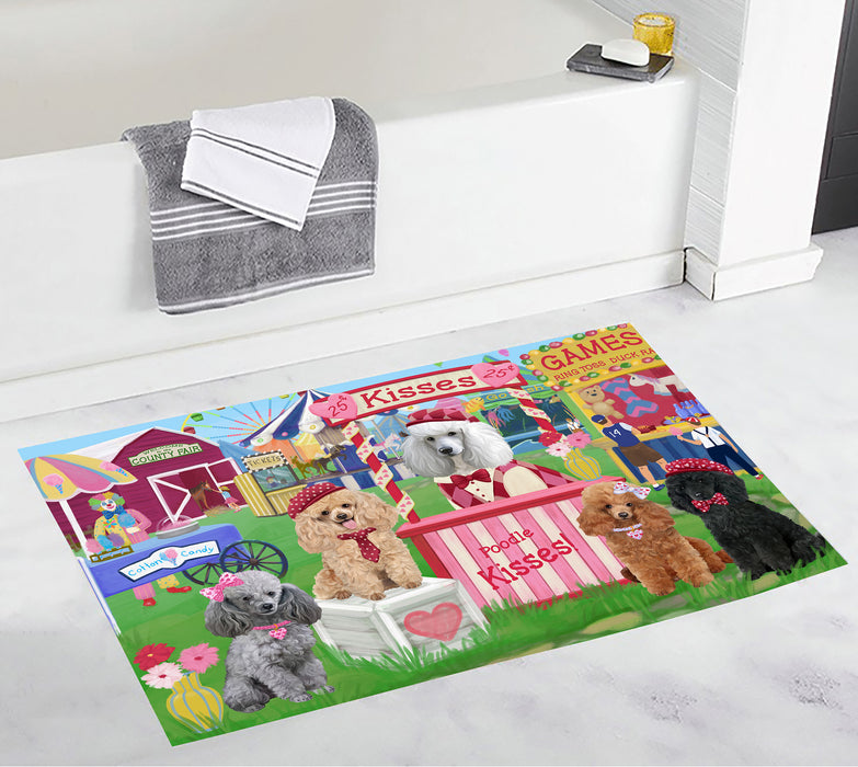 Carnival Kissing Booth Poodle Dogs Bath Mat