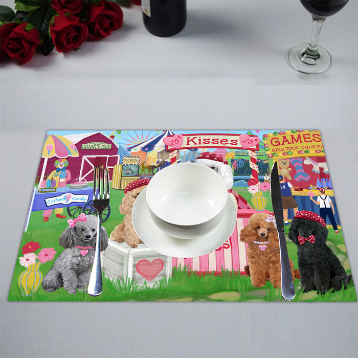 Carnival Kissing Booth Poodle Dogs Placemat