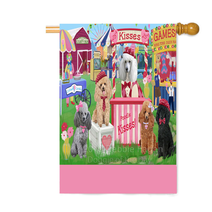 Personalized Carnival Kissing Booth Poodle Dogs Custom House Flag FLG63628