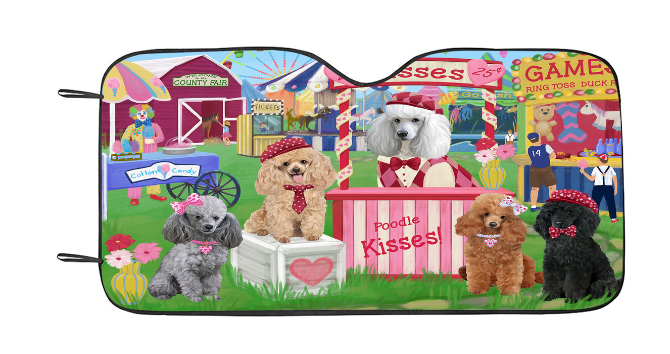 Carnival Kissing Booth Poodle Dogs Car Sun Shade
