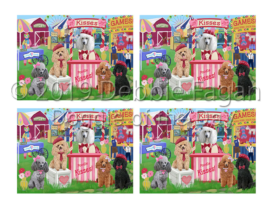 Carnival Kissing Booth Poodle Dogs Placemat