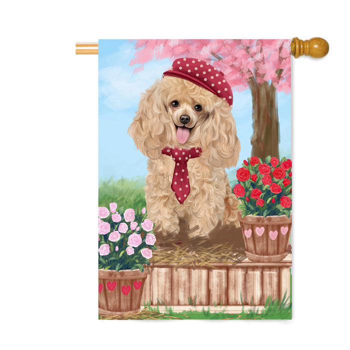 Personalized Rosie 25 Cent Kisses Poodle Dog Custom House Flag FLG64917