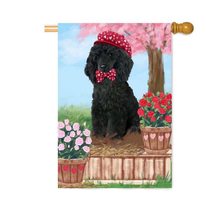 Personalized Rosie 25 Cent Kisses Poodle Dog Custom House Flag FLG64918