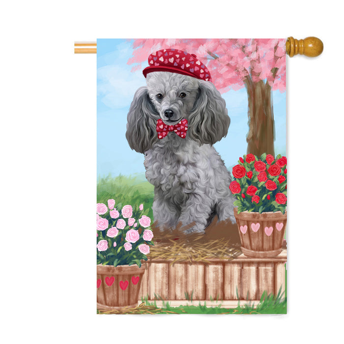 Personalized Rosie 25 Cent Kisses Poodle Dog Custom House Flag FLG64919
