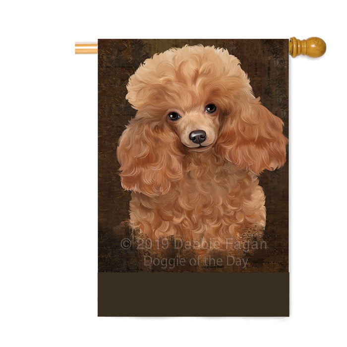 Personalized Rustic Poodle Dog Custom House Flag FLG64670