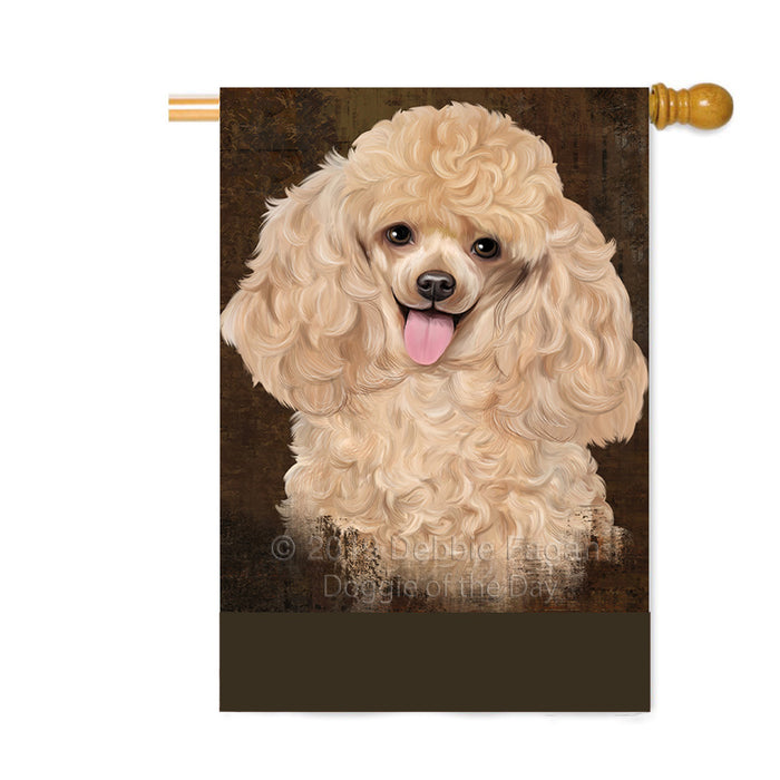 Personalized Rustic Poodle Dog Custom House Flag FLG64671