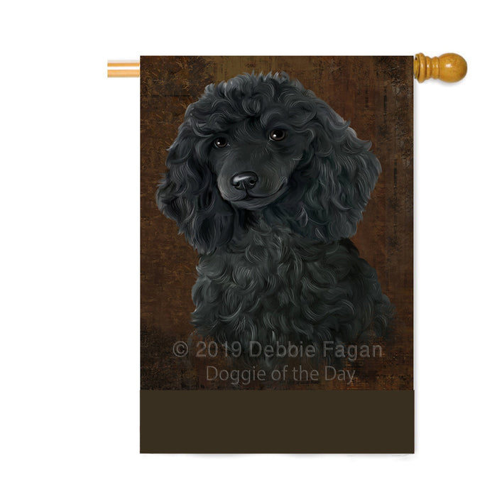 Personalized Rustic Poodle Dog Custom House Flag FLG64672