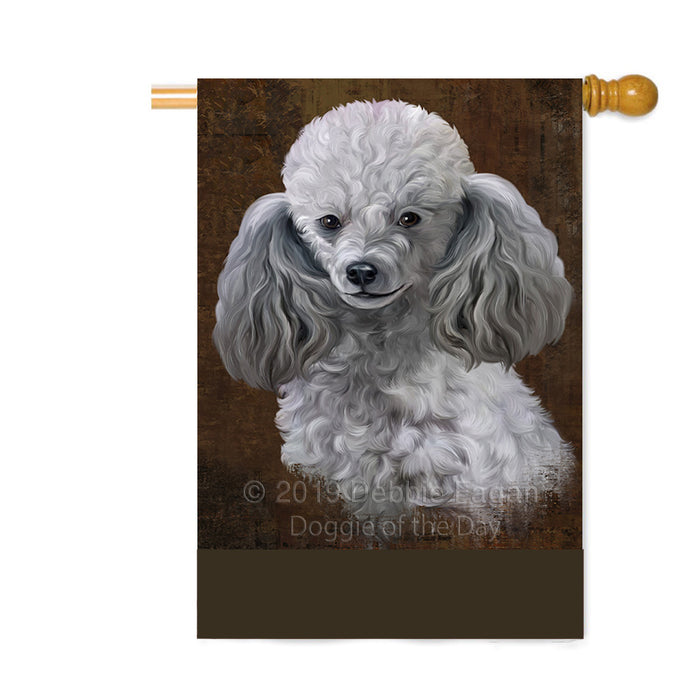 Personalized Rustic Poodle Dog Custom House Flag FLG64673