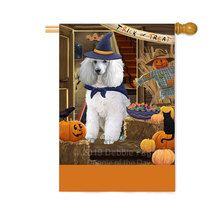 Personalized Enter at Own Risk Trick or Treat Halloween Poodle Dog Custom House Flag FLG-DOTD-A59733