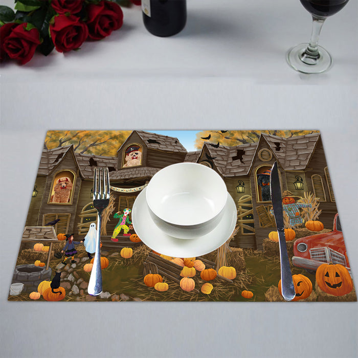 Haunted House Halloween Trick or Treat Poodle Dogs Placemat