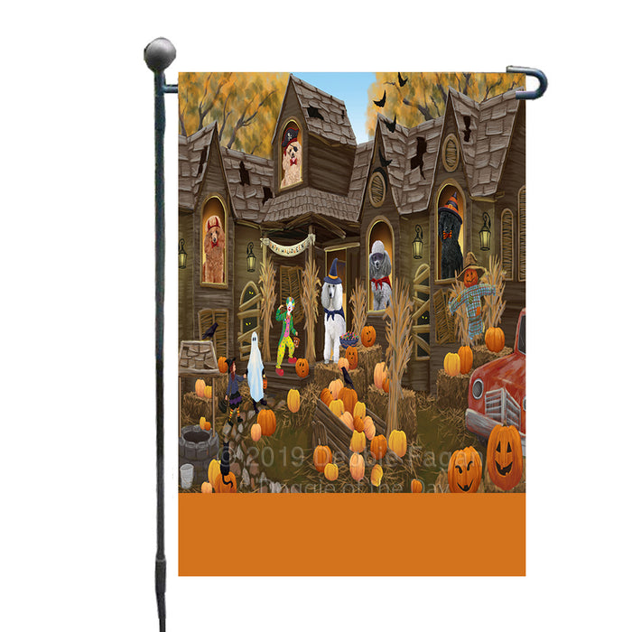 Personalized Haunted House Trick or Treat Halloween Poodle Dogs Custom Garden Flags GFLG-DOTD-A59678